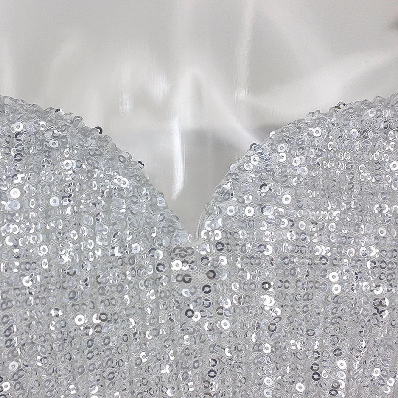 Glamorous Long Sleeve Off-the-Shoulder Sequins Evening Gowns Mermaid Prom Dress Online
