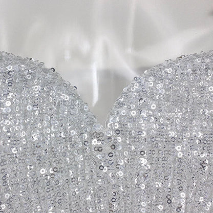 Glamorous Long Sleeve Off-the-Shoulder Sequins Evening Gowns Mermaid Prom Dress Online