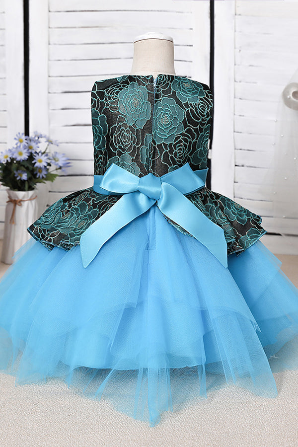 Jewel Sleeveless Flower Girl Dress with Appliques for Ball Gowns