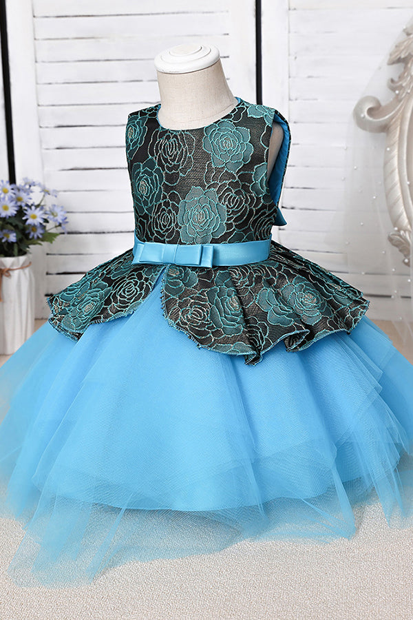 Jewel Sleeveless Flower Girl Dress with Appliques for Ball Gowns