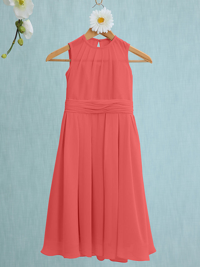 Jewel Sleeveless Knee Length Flower Girl Dress with Tulle