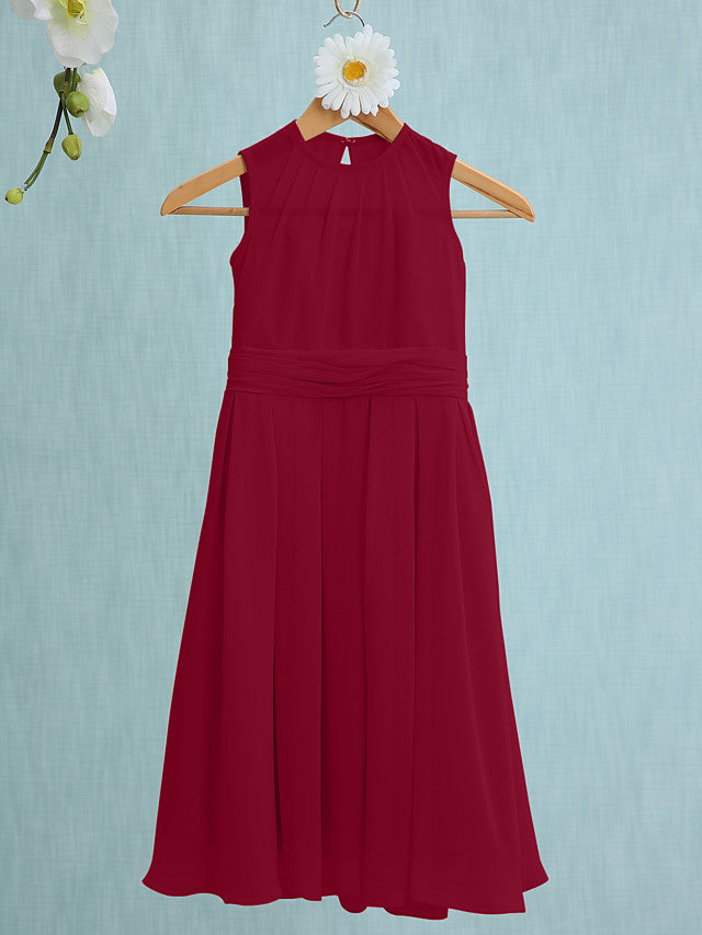 Jewel Sleeveless Knee Length Flower Girl Dress with Tulle