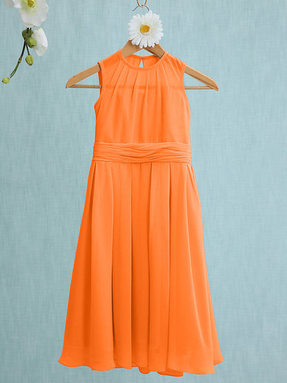 Jewel Sleeveless Knee Length Flower Girl Dress with Tulle