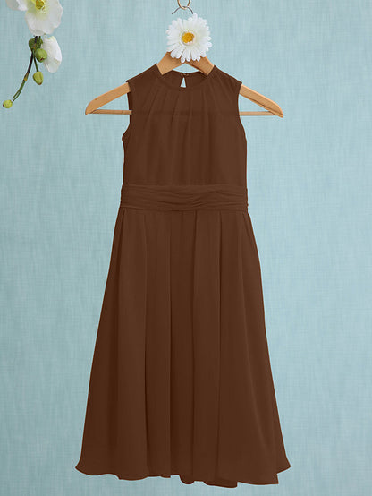 Jewel Sleeveless Knee Length Flower Girl Dress with Tulle