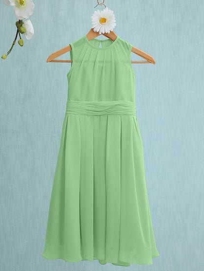 Jewel Sleeveless Knee Length Flower Girl Dress with Tulle