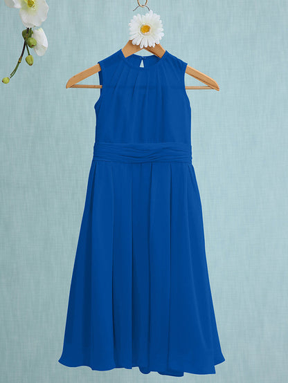 Jewel Sleeveless Knee Length Flower Girl Dress with Tulle