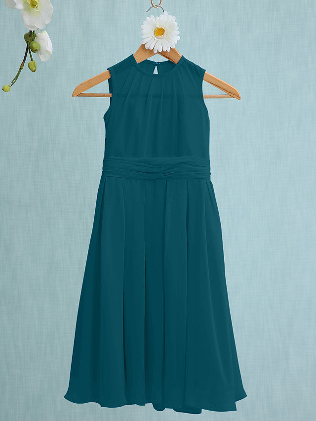 Jewel Sleeveless Knee Length Flower Girl Dress with Tulle