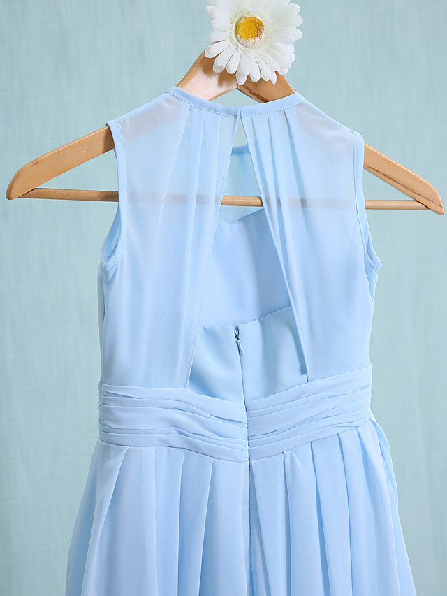 Jewel Sleeveless Knee Length Flower Girl Dress with Tulle