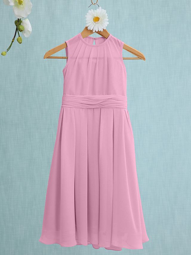 Jewel Sleeveless Knee Length Flower Girl Dress with Tulle