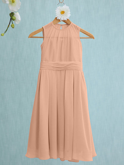 Jewel Sleeveless Knee Length Flower Girl Dress with Tulle