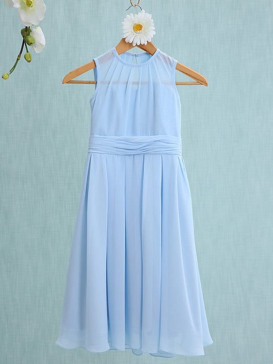 Jewel Sleeveless Knee Length Flower Girl Dress with Tulle