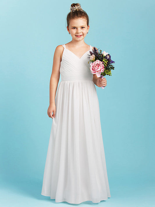 Princess A-Line Spaghetti Strap Chiffon Flower Girl Dress With Sash for Weddings