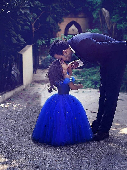 Princess Flower Girl Dress with Crystals & Rhinestones