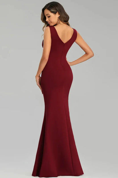 Sparkle Burgundy Sequins Mermaid Long Evening Prom Gowns