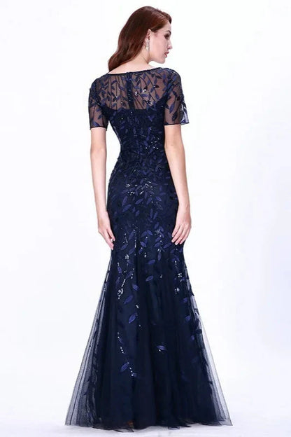 Stunning Navy Different Styles Long Mermaid Evening Gowns